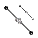 Baguette CZ Crown Surgical Steel Industrial Barbells