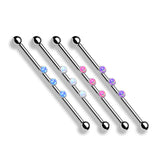 3-Internal Thread Round Opal Industrial Barbells