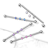 3-Internal Thread Round Opal Industrial Barbells