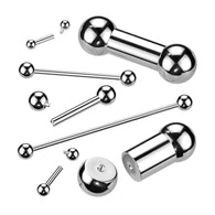 Basic Internally Threaded Barbell Tongue Ring Industrial Barbell
