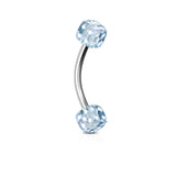 8 Pcs Acrylic Dices Surgical Steel Curved Barbell Eyebrow Rings