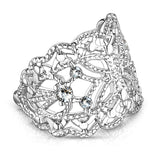 Filigree Butterfly with Flush Prong Set CZ  Non Piercing Earring Cuff Tragus