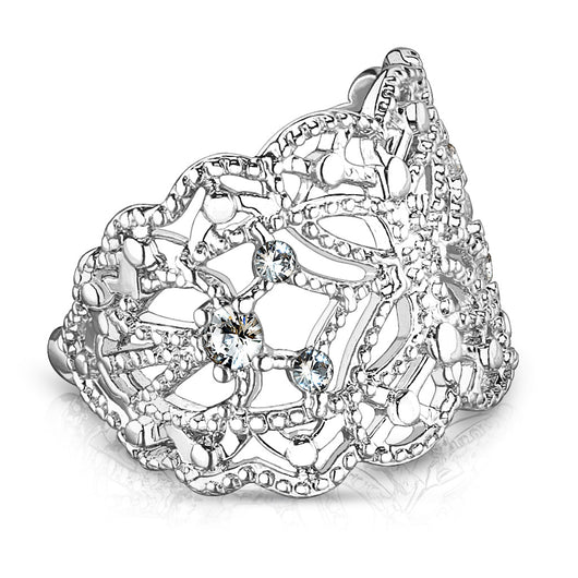 Filigree Butterfly with Flush Prong Set CZ  Non Piercing Earring Cuff Tragus