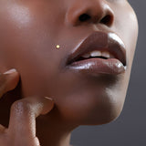 14K Solid Gold Flat Round Top Threadless Push-In Labret for Cartilage Monroe