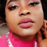 14K Solid Gold Flat Triangle Top Threadless Push-In Labret for Cartilage Monroe