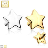 14K Solid Gold 4 mm Star Dermal Anchor Top