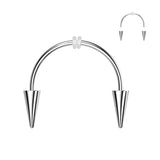 Cool! Surgical Steel Smiley Vampire Fangs Horseshoe Piercing