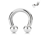 1 Pc Big Gauge Internally Threaded Horseshoe Circular Barbells