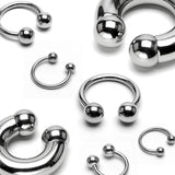 1 Pc Big Gauge Internally Threaded Horseshoe Circular Barbells