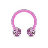 All Acrylic Flexible Glitter Ball Horseshoe Circular Barbell Tragus Cartilage
