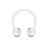 All Acrylic Flexible Glitter Ball Horseshoe Circular Barbell Tragus Cartilage