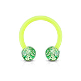 All Acrylic Flexible Glitter Ball Horseshoe Circular Barbell Tragus Cartilage