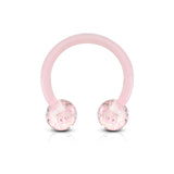 All Acrylic Flexible Glitter Ball Horseshoe Circular Barbell Tragus Cartilage