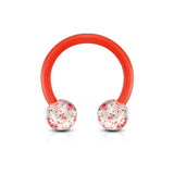 All Acrylic Flexible Glitter Ball Horseshoe Circular Barbell Tragus Cartilage