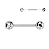 Implant Titanium Threadless Push In Barbells With Faceted Balls