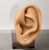 1pc Implant Titanium Threadless Earring Stud With Star Shaped Top