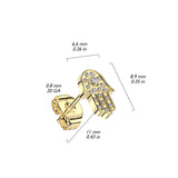 1 Pc Implant Titanium Hamsa Pave CZ Threadless Earring Stud
