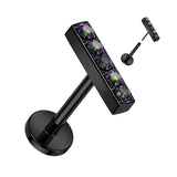 Titanium Threadless Push in 5 CNC Set CZ Bar Top Labret Cartilage