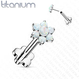 Implant Titanium Threadless Push-In Opal Flower Labret Flower Base Stud