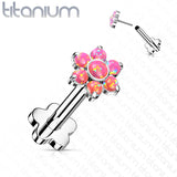 Implant Titanium Threadless Push-In Opal Flower Labret Flower Base Stud