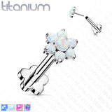 Implant Titanium Threadless Push-In Opal Flower Labret Flower Base Stud