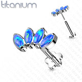 Implant Titanium Threadless Push-In Opal Petal Labret Flower Base Stud