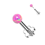 Titanium Threadless Push-In Opal Ball Top Labret Cartilage Tragus