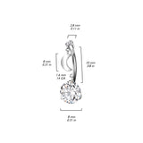 Titanium Threadless Push In CZ and Crescent Moon Dangle Top Belly Button Ring