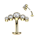 Titanium Threadless Push In 5 Round CZ Replacement Top Belly Ear