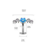 Titanium Threadless Floating Opal Flower Top Belly Button Ring
