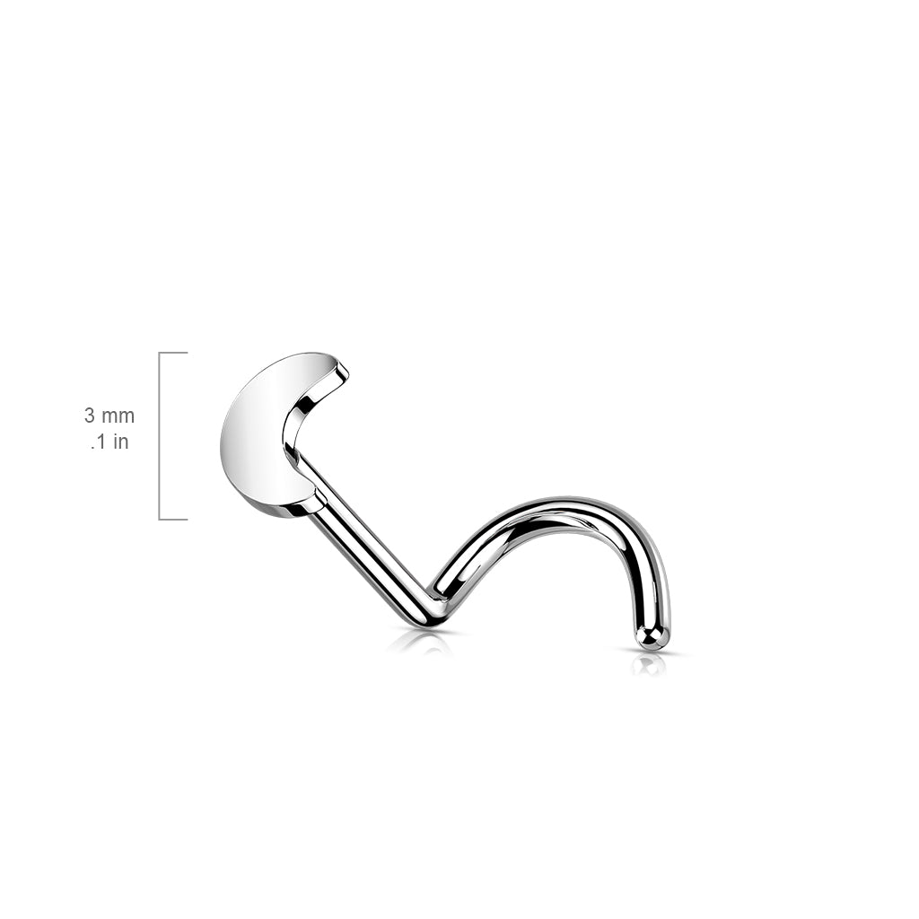 Implant Titanium Crescent Moon Top Push In Nose Screw Stud