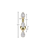 Titanium Threadless Push In 3 Tear Drop CZ Belly Button Rings
