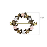 Pair Floral Wreath Nipple Shield Rings