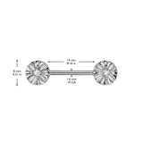 Pair CZ Celtic Cross Ends Nipple Barbell