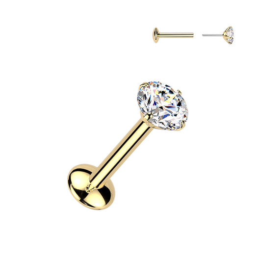 Titanium Threadless Round Moissanite Top Labret Tragus Lobe Helix