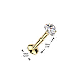 Titanium Threadless Heart Moissanite Top Labret Tragus Lobe Helix