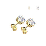 Pair of Titanium Prong Set Moissanite Earring Studs 2ct./pair and 4ct./pair