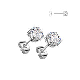 Pair of Titanium Prong Set Moissanite Earring Studs 2ct./pair and 4ct./pair