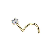 Titanium Round Moissanite Stone Nose Screw Ring