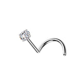 Titanium Round Moissanite Stone Nose Screw Ring