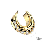 1 Pc All Surgical Steel Saddle Spreader With Fan CZ Edge Ear Plug