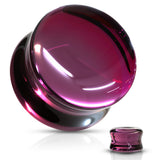Pair Concave Saddle Glass Double Flare Ear Plugs