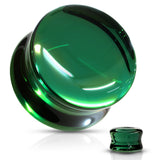 Pair Concave Saddle Glass Double Flare Ear Plugs