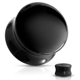 Pair Concave Saddle Glass Double Flare Ear Plugs