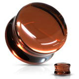Pair Concave Saddle Glass Double Flare Ear Plugs