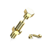 1 Pc Nut & Bolt / Hexagon Screw Head Fake Plug Earring