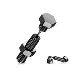 1 Pc Nut & Bolt / Hexagon Screw Head Fake Plug Earring