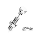 1 Pc Nut & Bolt / Hexagon Screw Head Fake Plug Earring