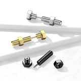 1 Pc Nut & Bolt / Hexagon Screw Head Fake Plug Earring