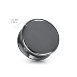 Pair Hematite  Natural Stone Double Flared Plugs